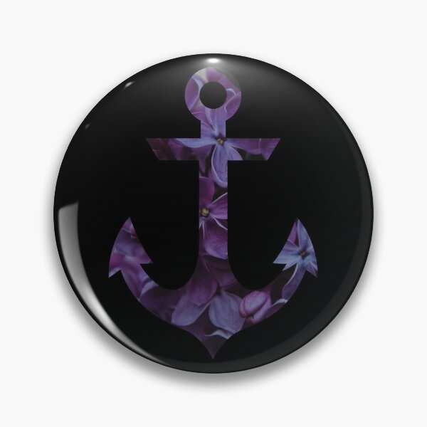 Item preview, Dark Violet Floral Bouquet Nautical Anchor designed and sold by Passion-For-Sea.