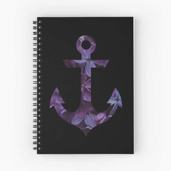 Item preview, Dark Violet Floral Bouquet Nautical Anchor designed and sold by Passion-For-Sea.