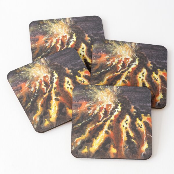 Item preview, Bursting at the Seams I: Volcano watercolor painting designed and sold by vikingsbooksetc.