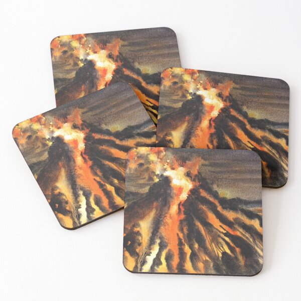 Item preview, Bursting at the Seams II: Volcano watercolor painting designed and sold by vikingsbooksetc.