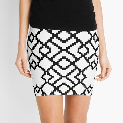 Geometric Abstraction Decorative Pattern Mini Skirt