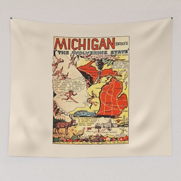Item preview, Michigan Vintage Poster designed and sold by RosarioDesigns.