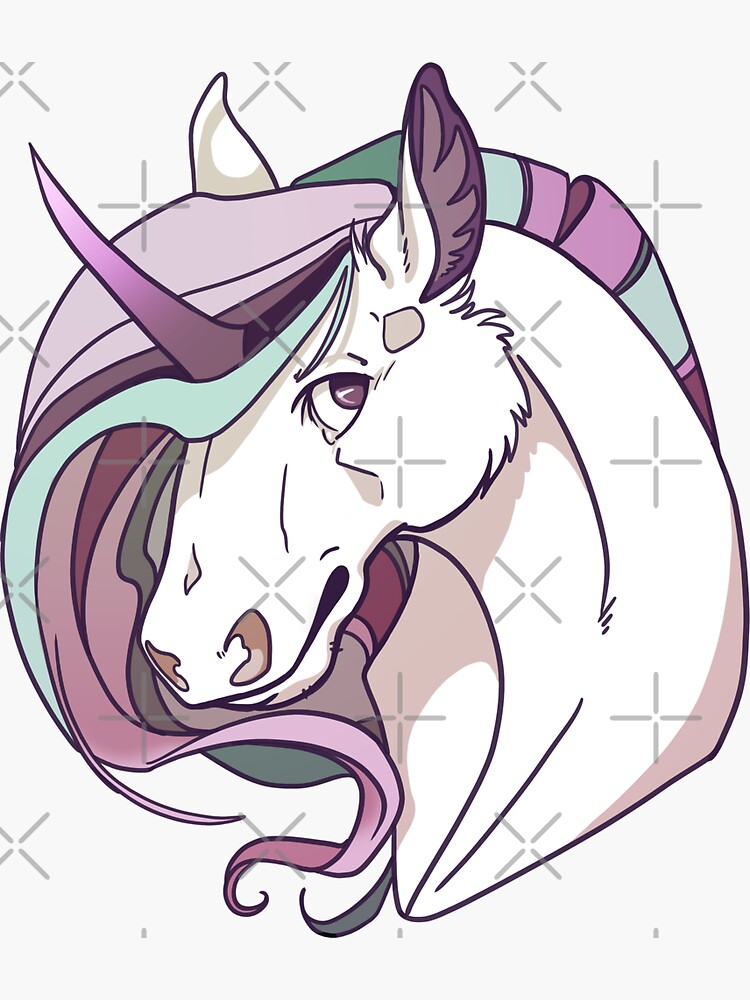 Thumbnail 3 of 3, Sticker, unicorn designed and sold by LeundraArt.