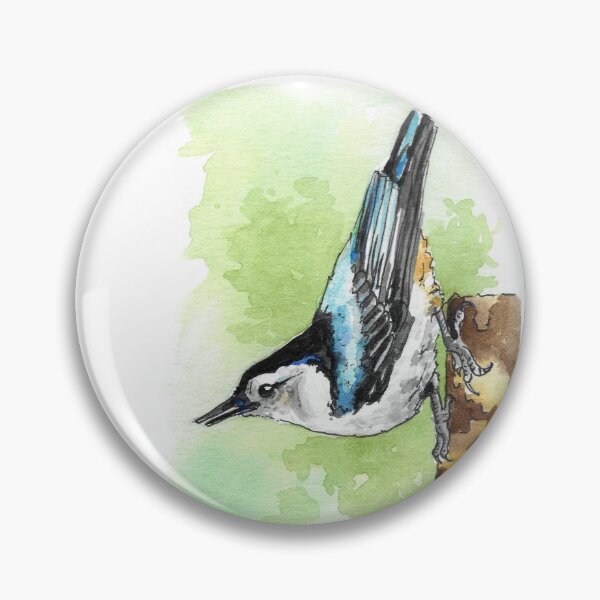 Item preview, Watercolor White-Breasted Nuthatch designed and sold by BlackGoatPrints.