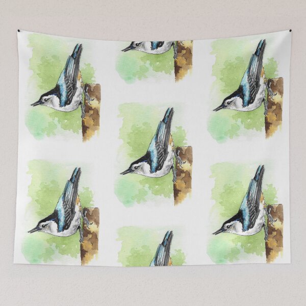 Item preview, Watercolor White-Breasted Nuthatch designed and sold by BlackGoatPrints.