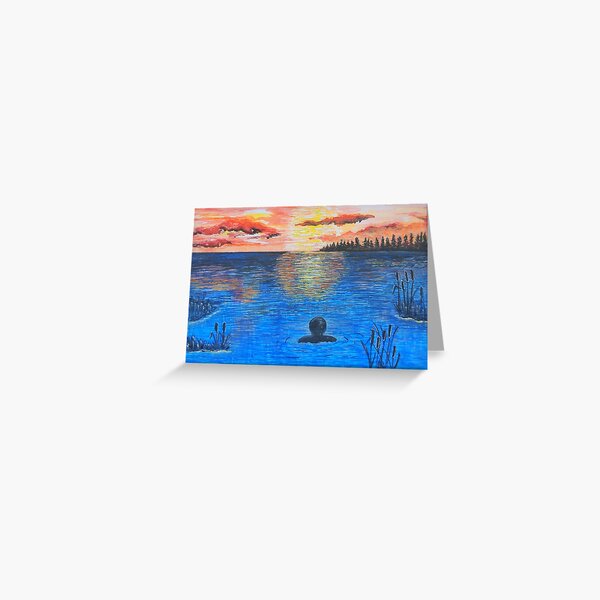 Item preview, River Swimmer Wild Swimming Lake Swimmer designed and sold by Breezy Cove Art.
