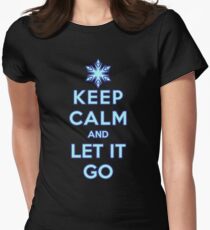 Keep Calm and Let It Go (dark background) Women's Fitted T-Shirt