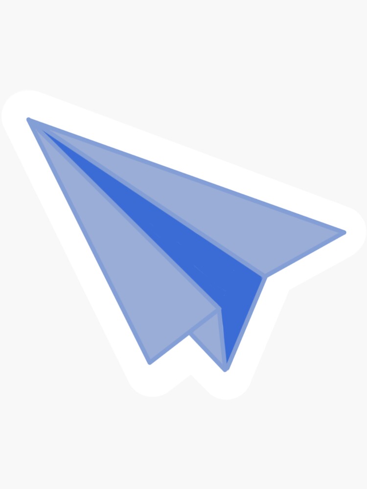 "Blue Paper Airplane" Sticker for Sale by emilymcmu Redbubble