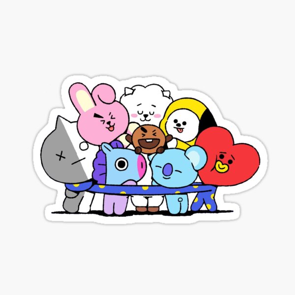 Pegatina BT21 divirtiéndose Pegatina