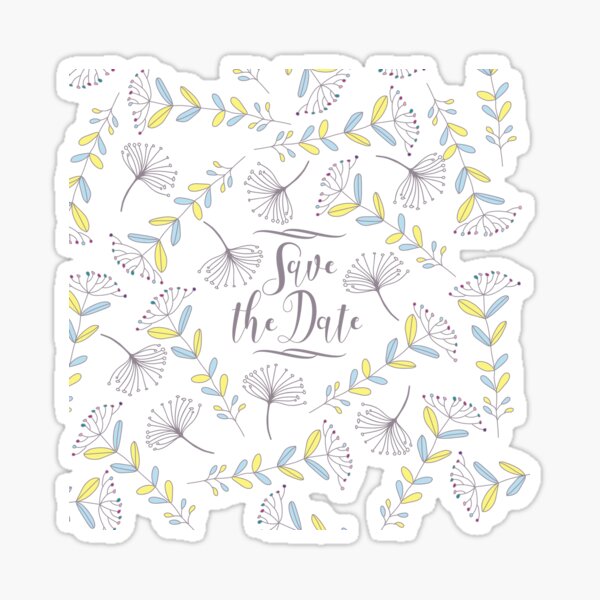 Save The Date Sticker for Sale by Webshop Artist