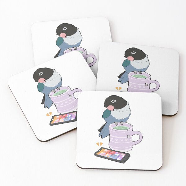 Item preview, Cute Masked Lovebird Tea Time designed and sold by Alice Cheng.