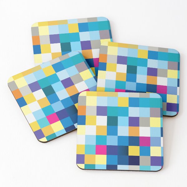 Item preview, Colorful pixelated pattern squares designed and sold by IngaDesign.