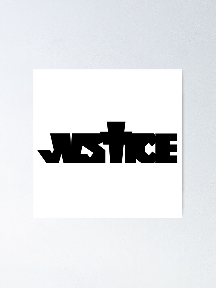 Justin　on　logo　(Black　Newton　Sale　Fox　Bieber　Poster　by　for　Redbubble　JUSTICE　White)