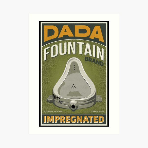 DADA Fountain Duchamp Matchbox Label Alt Art Print