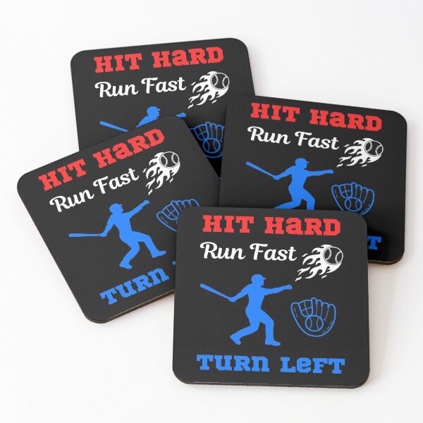 Item preview,  Hit Hard Run Fast Turn Left Major League Baseball   designed and sold by WoodburyLake.