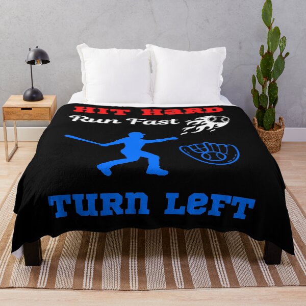 Item preview, Hit Hard Run Fast Turn Left Major League Baseball designed and sold by WoodburyLake.