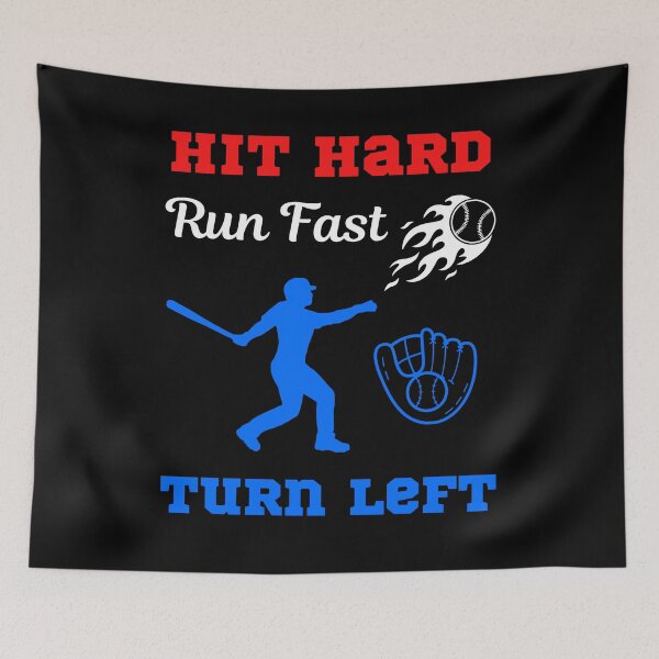 Item preview,  Hit Hard Run Fast Turn Left Major League Baseball   designed and sold by WoodburyLake.