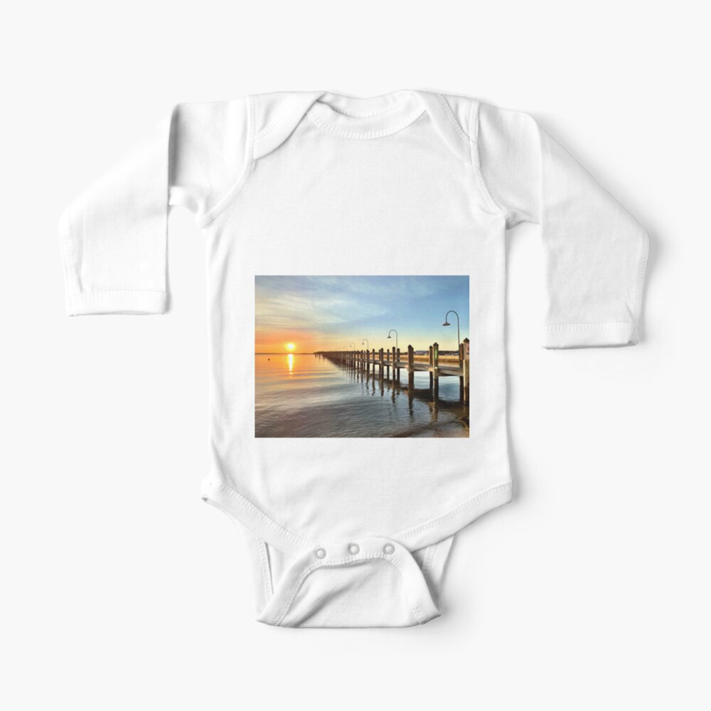 Rehoboth Beach Dock with Sunset Baby One-Piece
