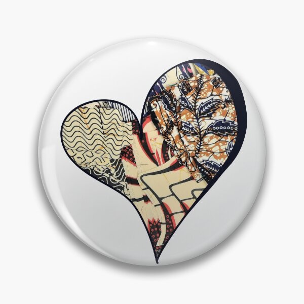 Item preview, African Fabric Heart Collage Art [#24] designed and sold by AfriStyleUK.