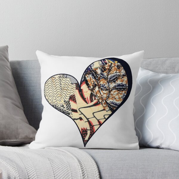 Item preview, African Fabric Heart Collage Art [#24] designed and sold by AfriStyleUK.