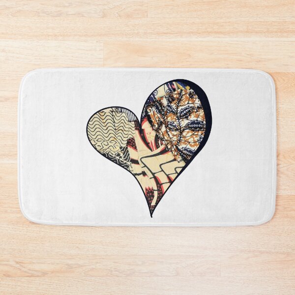 Item preview, African Fabric Heart Collage Art [#24] designed and sold by AfriStyleUK.