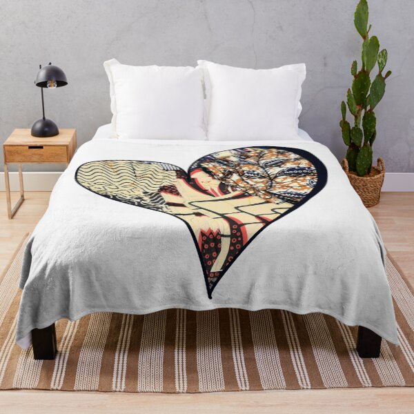 Item preview, African Fabric Heart Collage Art [#24] designed and sold by AfriStyleUK.