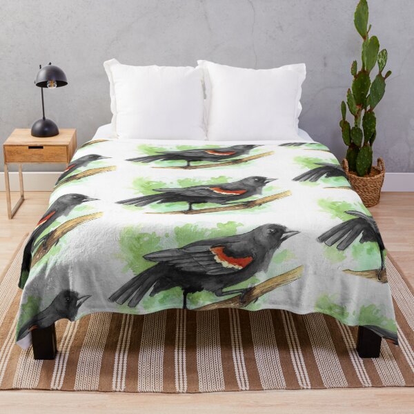 Item preview, Watercolor Red-Winged Blackbird designed and sold by BlackGoatPrints.