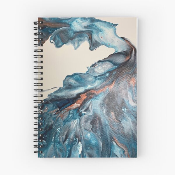 Item preview, Gorgeous Ocean Wave Inspired Blue and Copper Abstract Fluid Art  designed and sold by CrystalCoast.