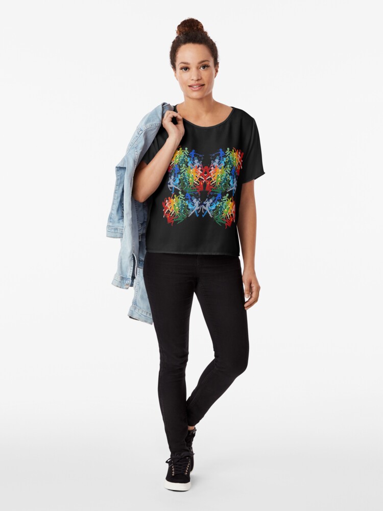 Alternate view of Rainbow pixie butterfly Chiffon Top