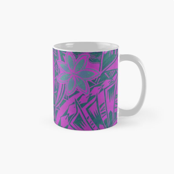 Item preview, Hawaiian - Samoan - Polynesian Teal And Rose Tribal Floral Print designed and sold by sunnthreads.