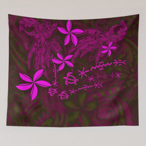 Item preview, Hawaiian - Samoan - Polynesian Tribal Floral Print designed and sold by sunnthreads.