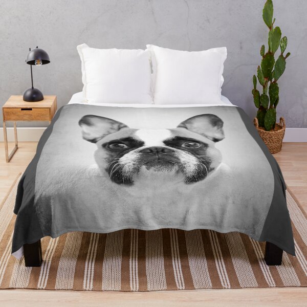 Item preview, French Bulldog Fawn Pied dog - BW Vintage - D16 designed and sold by DecoVintage.