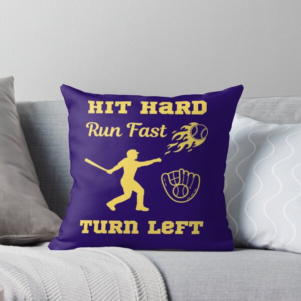 Item preview, Hit Hard Run Fast Turn Left Major League Baseball designed and sold by WoodburyLake.