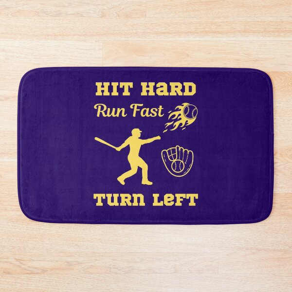 Item preview, Hit Hard Run Fast Turn Left Major League Baseball   designed and sold by WoodburyLake.