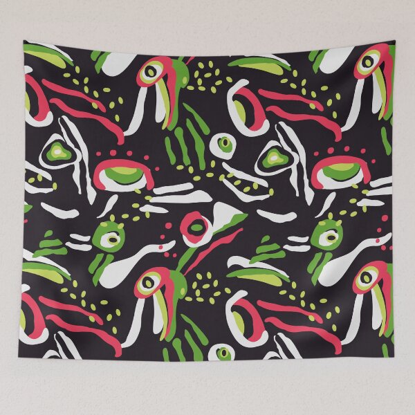 Item preview, Abstract tribal doodle art pattern in vibrant colors designed and sold by Elemesca.