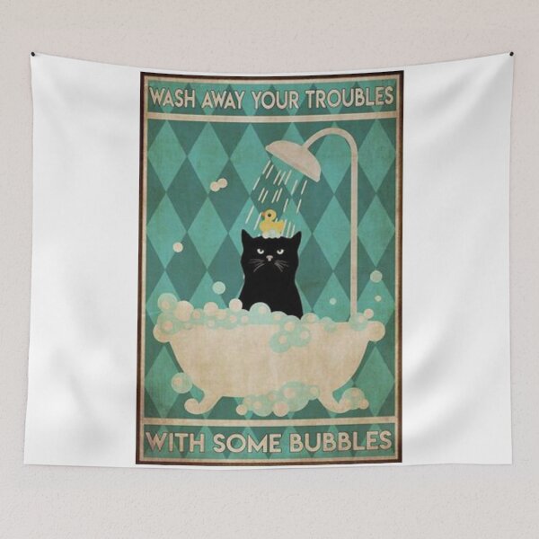 Item preview, Black Cat Wash Away Your Trouble With Some Bubbles  designed and sold by gilf blizt.