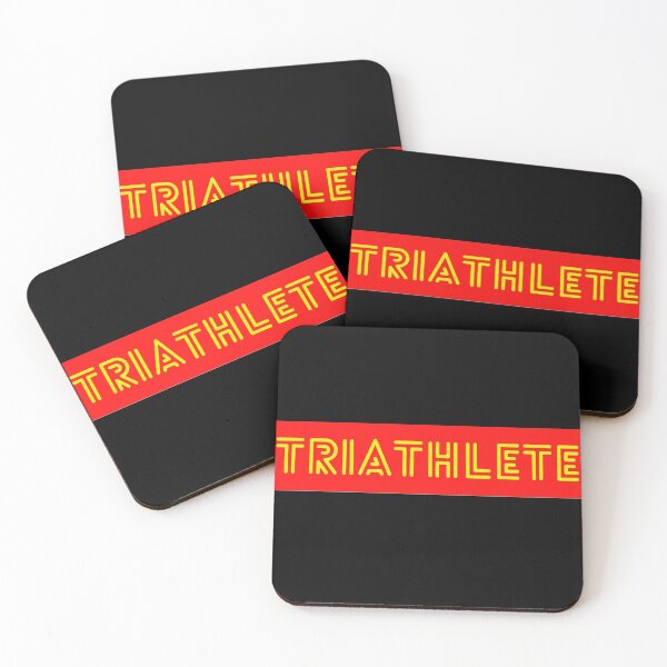 Item preview, Yellow on Red Retro Triathlete designed and sold by Sonatablue.