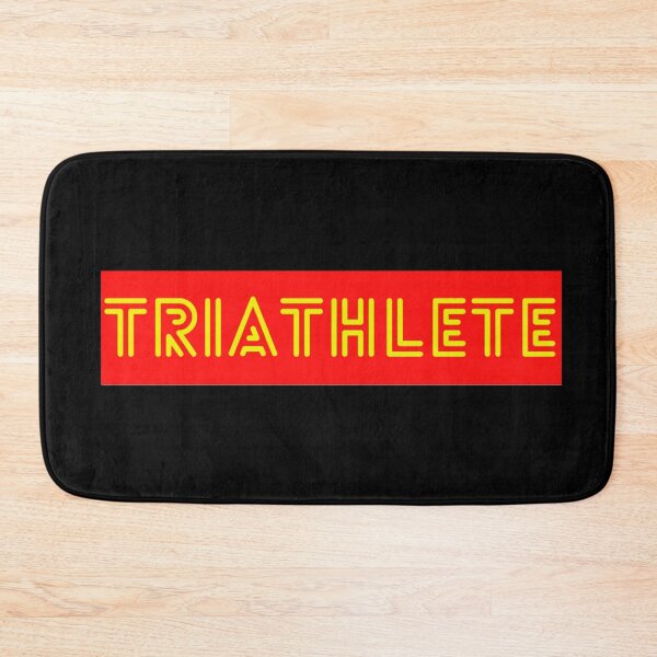 Item preview, Yellow on Red Retro Triathlete designed and sold by Sonatablue.