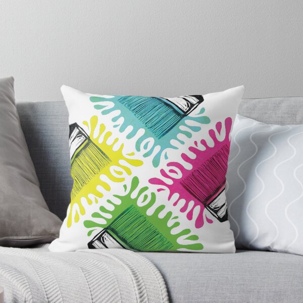 Artikelvorschau, Brush Splat Quartet - originales Linolschnitt-Design und Druck entworfen und verkauft von PixelPalmer.