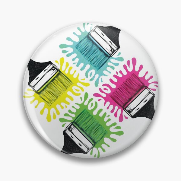 Artikelvorschau, Brush Splat Quartet - originales Linolschnitt-Design und Druck entworfen und verkauft von PixelPalmer.