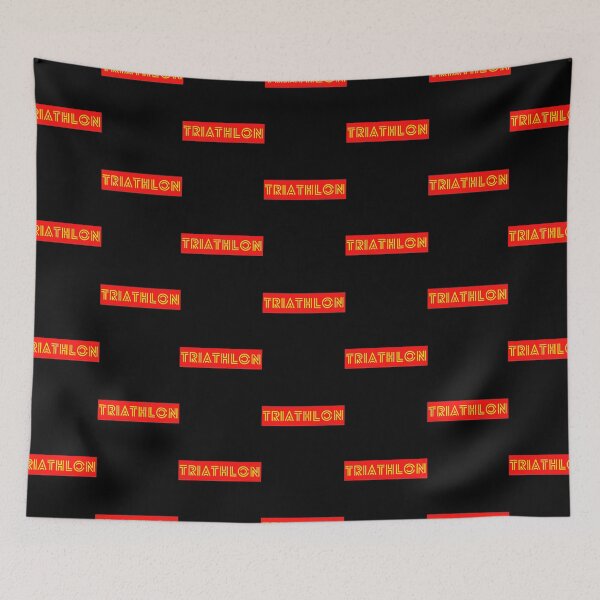 Item preview, Yellow on Red Retro Triathlon designed and sold by Sonatablue.