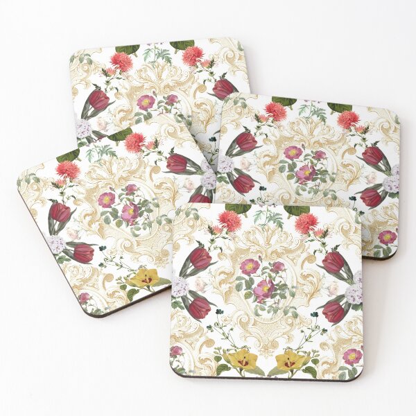 Item preview, Floral Rococo No. 1 white designed and sold by Emma Kunz.