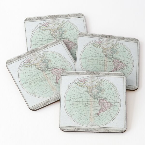 Item preview, Vintage map of North America and South America Western Hemisphere  designed and sold by Pajs.