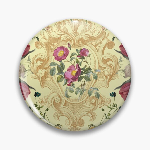 Item preview, Floral Rococo No. 2 pale yellow designed and sold by Emma Kunz.