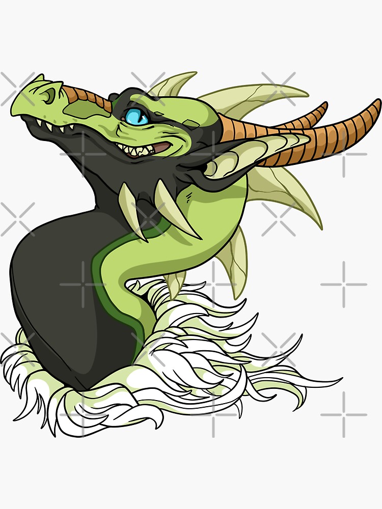 Thumbnail 3 of 3, Sticker, Clever dragon designed and sold by LeundraArt.