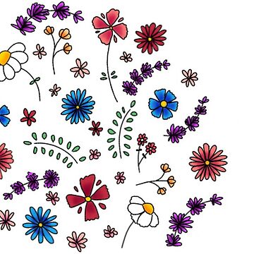 Colorful Flowers Sticker for Sale by anime-saturn