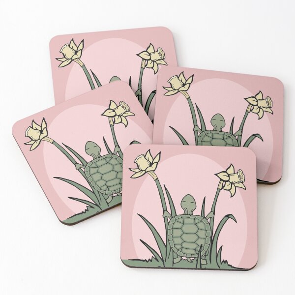Item preview, Cute Turtle Joyfully Embracing the Sunrise Between Daffodils designed and sold by Otter-Grotto.