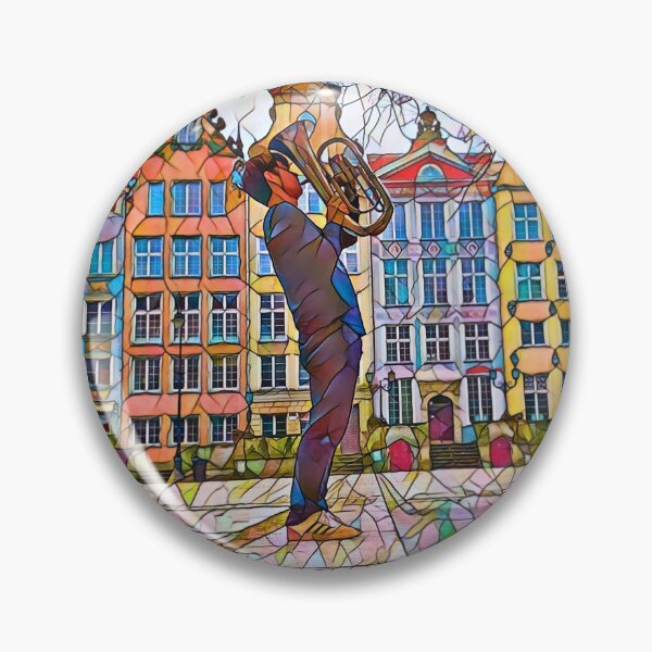 Aperçu de l'œuvre Musicien de rue jouant du tube ou d'un autre instrument dans une vieille ville créée et vendue par ElephantClub.