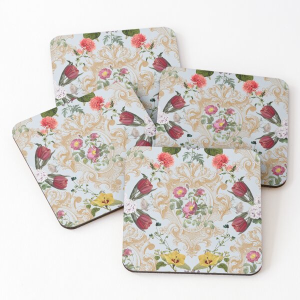 Item preview, Floral Rococo No. 3 Dusty Blue designed and sold by Emma Kunz.