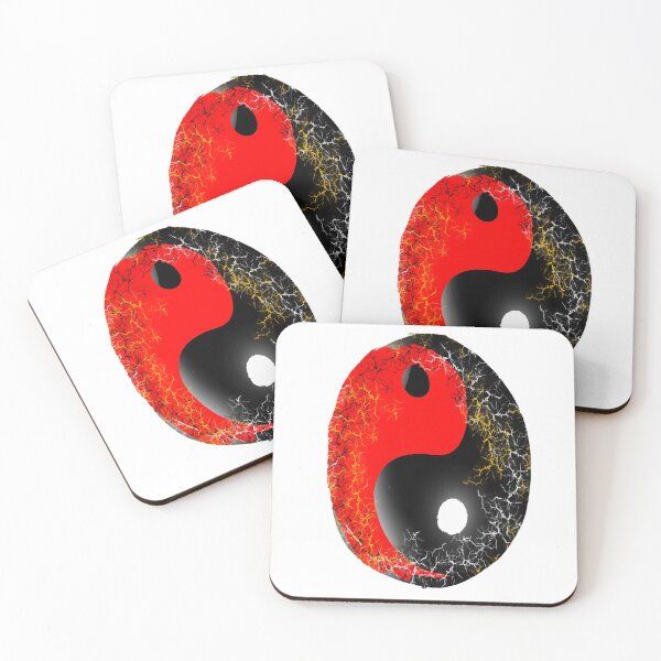 Artikelvorschau, HANDGEFERTIGTES DESIGN, YING YANG ROT N SCHWARZ STRESSSED entworfen und verkauft von ClaytonDesign.